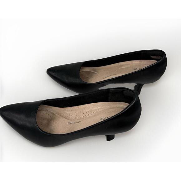 Clarks Linvale Jerica Black Leather Pumps Size 10 Cushioned - Picture 1 of 5